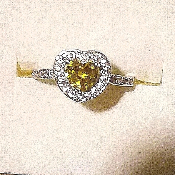 Platinum over Sterling Silver Yellow & White CZ - Picture 7 of 7